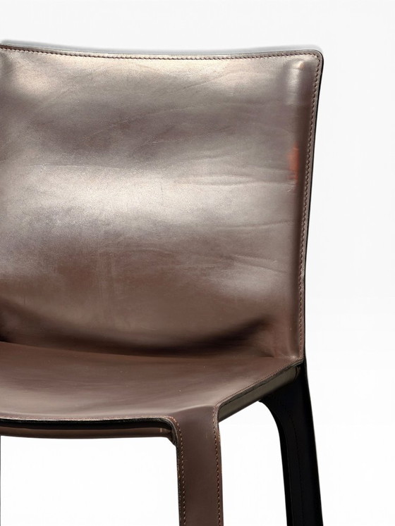 Sedia CAB 412 di Mario Bellini per Cassina, pelle sella marrone – Sedie da pranzo, Leather (photo 10 of 14)