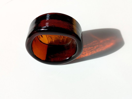 Erik Hoglund Kosta Glass Dish | Amber Cat Decor | Scandinavian Midcentury