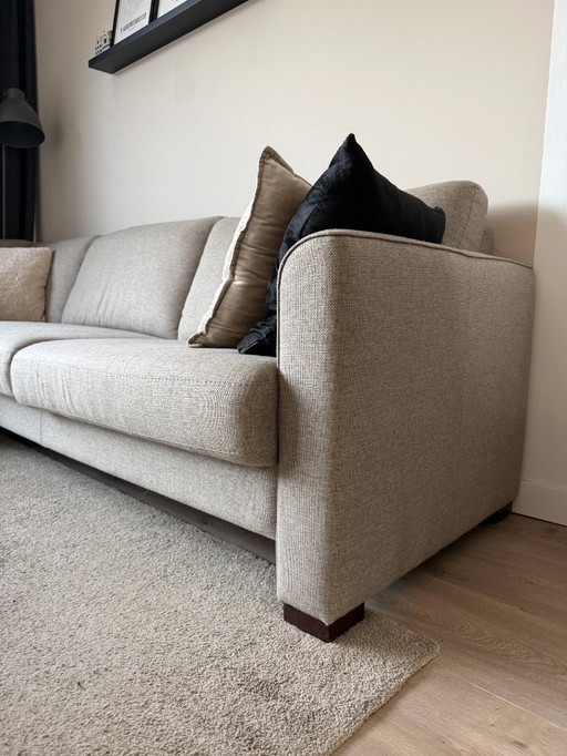 Corner sofa – 226x287 cm – coarsely woven linen-look fabric