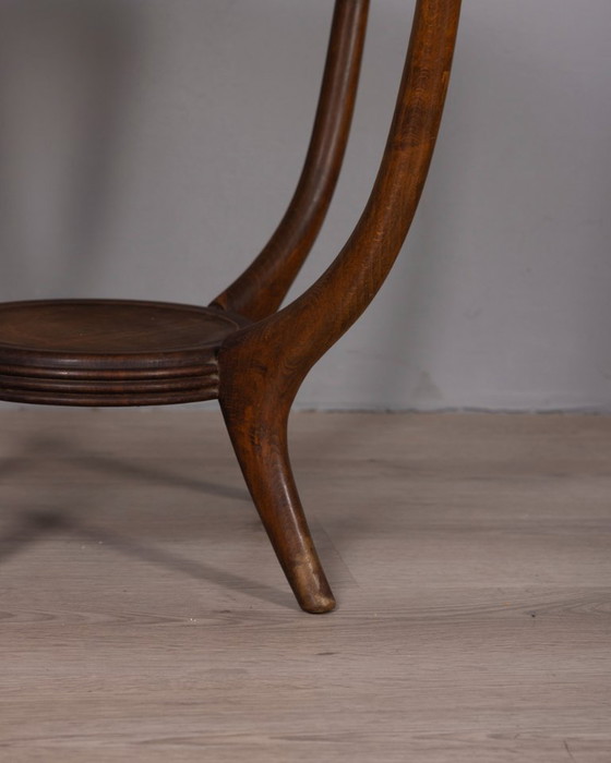 Image 1 of Tavolino da caffè vintage anni '50 in legno e vetro, design italiano.