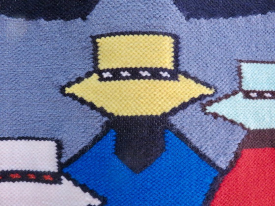 Large wool tapestry, Colombia, hand-woven, folk art, South America, 1970 – Wall decoration (photo 6 of 14)