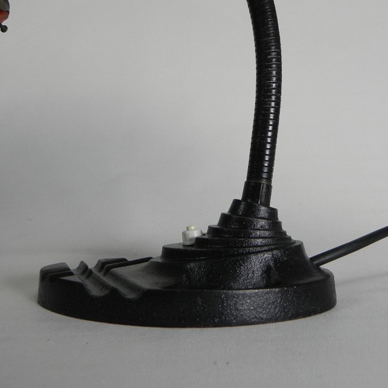 Image 1 of Lampada da scrivania ERPE con paralume in vetro arancione, anni '30