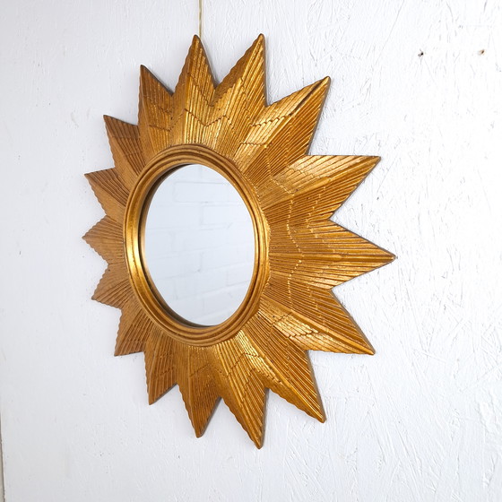 Image 1 of Vintage sun mirror, mid-century modern design, 1970s