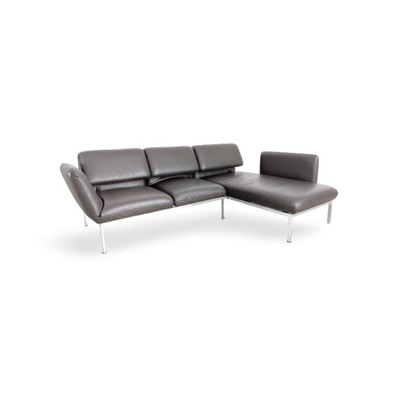 Original Brühl Roro Sofa Eckcouch Leder Small Design Grau – Ecksofas, Leather (photo 3 of 12)