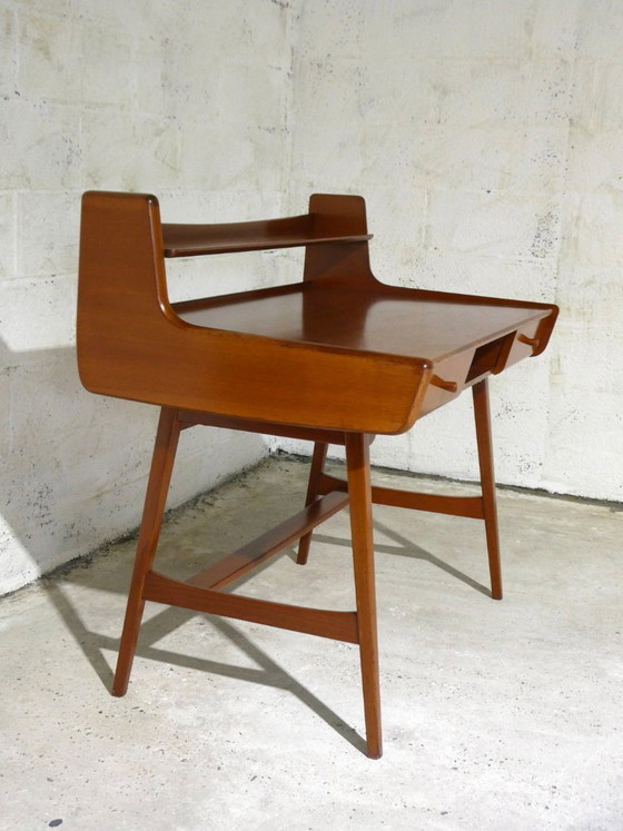 Mahogany Desk by Jacques Hauville for BEMA Editions, 1960 – Wood (photo 9 of 9)