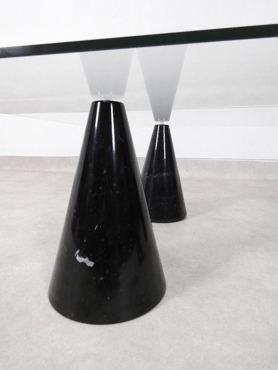 Image 1 of Vintage Italian Rectangular Marble Coffee Table with Glass Top