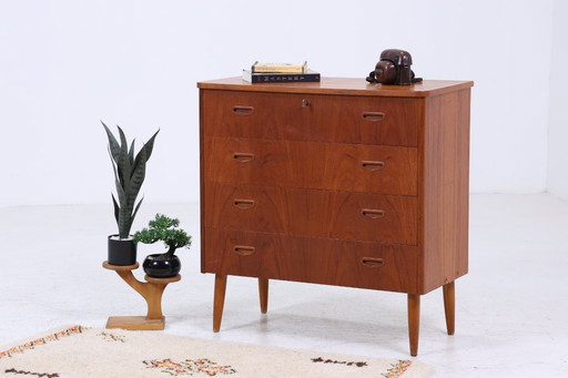 Vintage teak drawer chest | Mid - Century drawer cabinet | wood storage 60s 70s #05-53