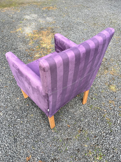 Bert Plantagie Chair / Armchair - purple velvet / velour fabric