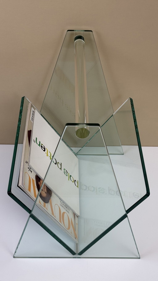 Vintage glass design magazine holder Helderr Adele reading rack