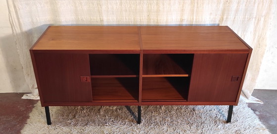 Image 1 of Aparador modernista de teca de René-Jean Caillette para Charron - Años 50/60