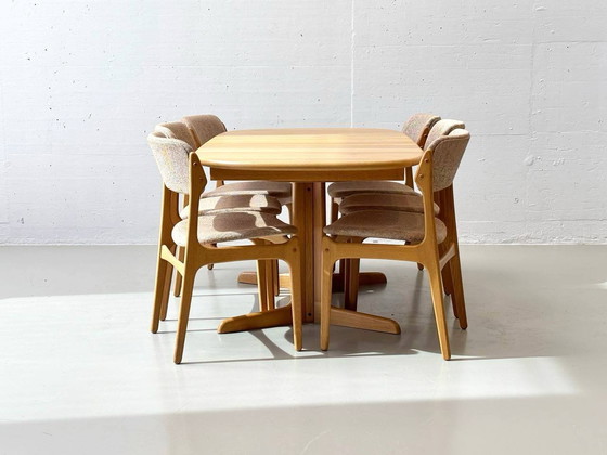 Image 1 of Set of table and 6 chairs by Erik Buch for Gudme Møbelfabrik A/S, 1960s