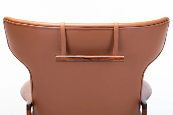 Cognac Leather & Wood Wingback Lounge Chair by Ib Kofod Larsen for Fröscher, 1970s – Kofod-Larsen, Armchairs (photo 20 of 26)