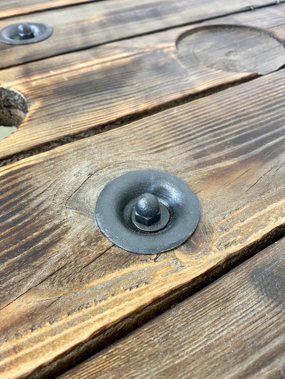 Image 1 of Table basse ronde de style industriel vintage, années 1960