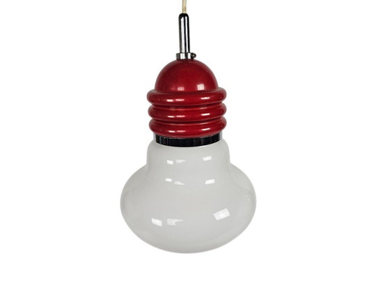 Image 1 of Tronconi - Enrico Tronconi - 'Bulb lamp' - opaline - chroom - Italie - 1970's
