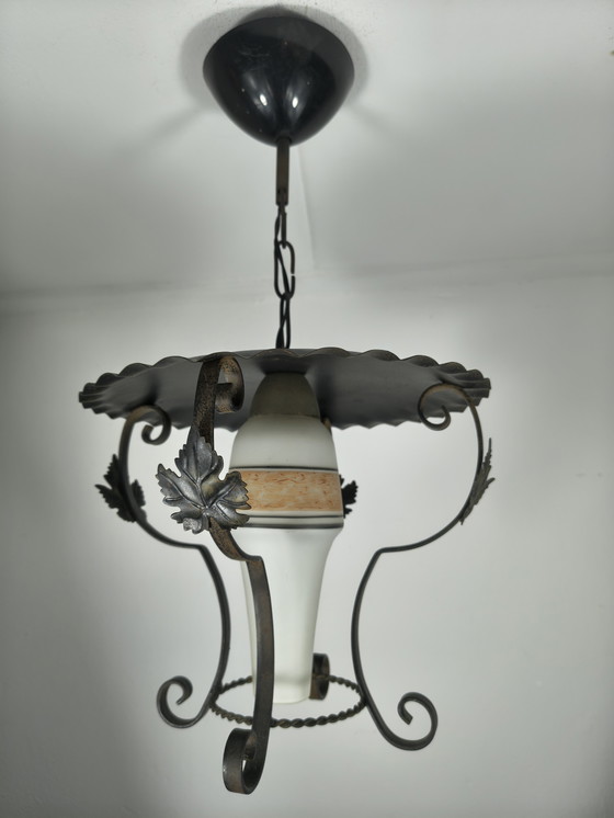 Image 1 of Vintage opal glass lantern