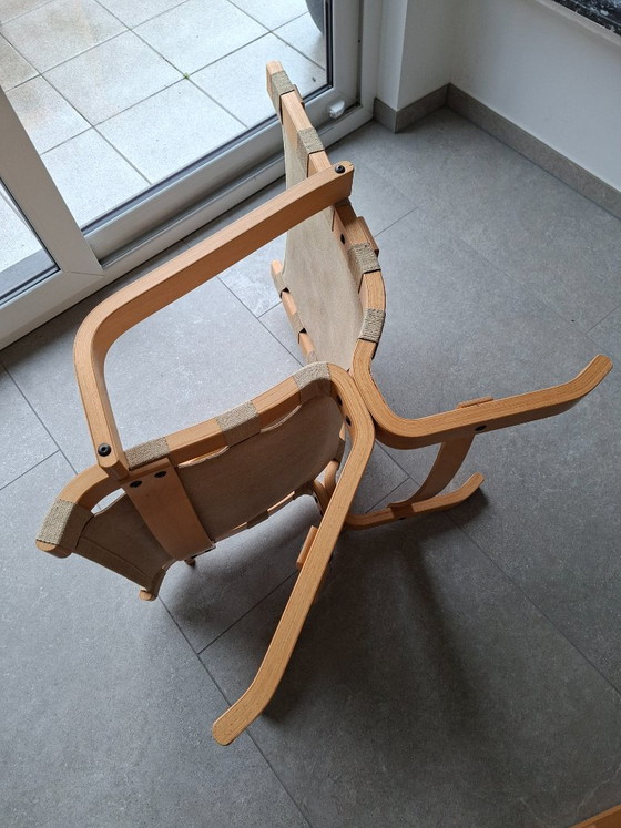 Poltrona lounge scandinava vintage + poggiapiedi anni 60/70 – Divani 2 posti, Textile, Wood (photo 15 of 22)