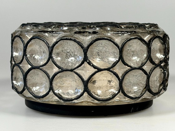 Image 1 of Lampada da soffitto anni '60/'70, Plafoniere, Glashütte Limburg, Germania, vetro e metallo