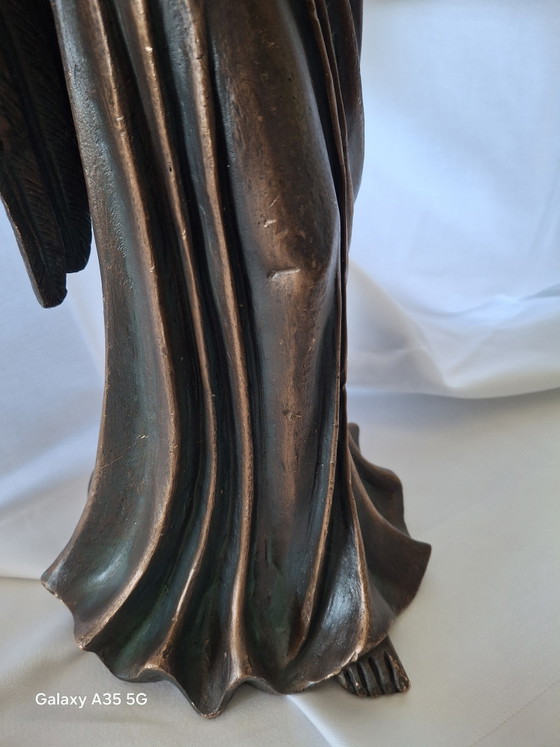 Image 1 of Angelo in bronzo di alta qualità "Amena" Elegante statua da giardino Oggetto decorativo (60 cm, 11 kg)