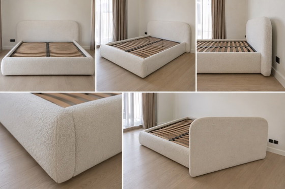 Image 1 of Kave Home Martina Bouclé Bettgestell 180×200 + Talo-Lattenrost