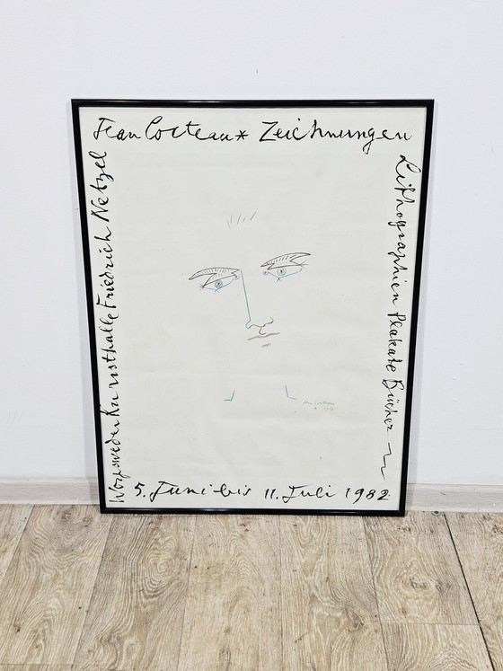 Affiche d'exposition originale de Jean Cocteau, 1982 – Glass, Paper (photo 13 of 17)