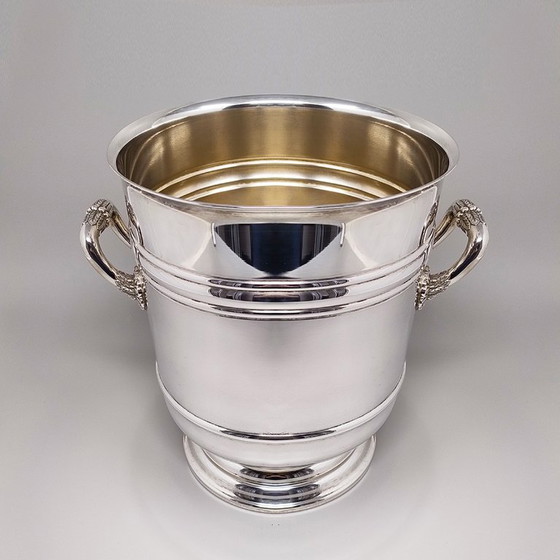 Image 1 of Wunderschöner Champagner- oder Eiskübel von Christofle aus den 1950er Jahren, versilbert. Hergestellt in Frankreich.