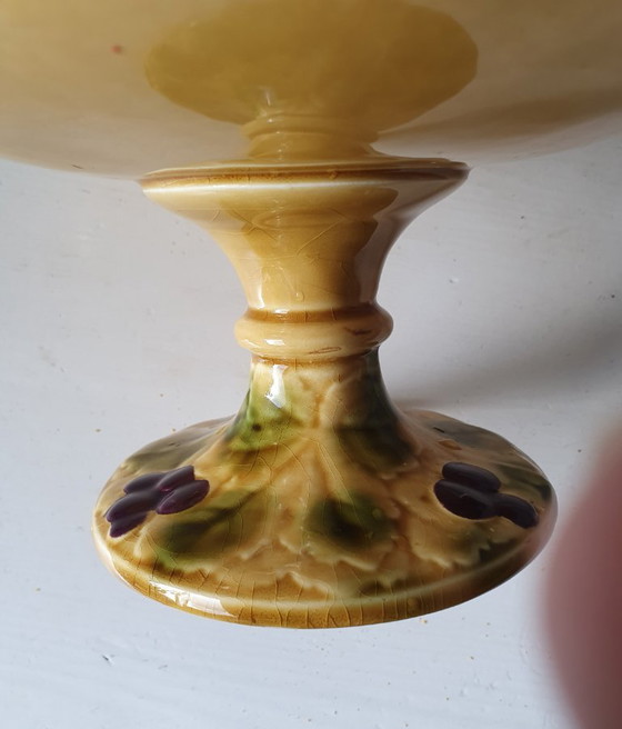Sarreguemines Fruitschaal Majolica Op Voet Ca 1900 – Tafelaccessoires, Ceramic (photo 10 of 13)