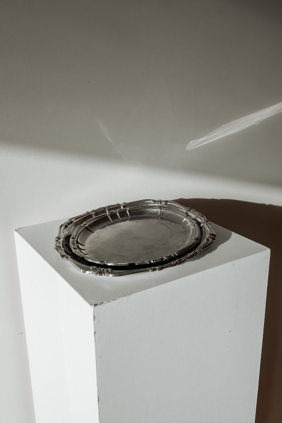 Image 1 of Set of 2 vintage stainless steel serving dishes