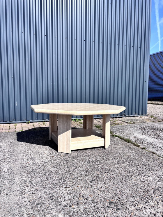 Image 1 of Table de salon vintage en travertin