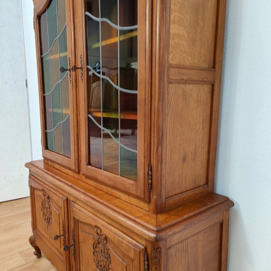 Image 1 of Mobiletto vintage in stile country Queen Anne, vetrina, credenza, mobile per porcellane