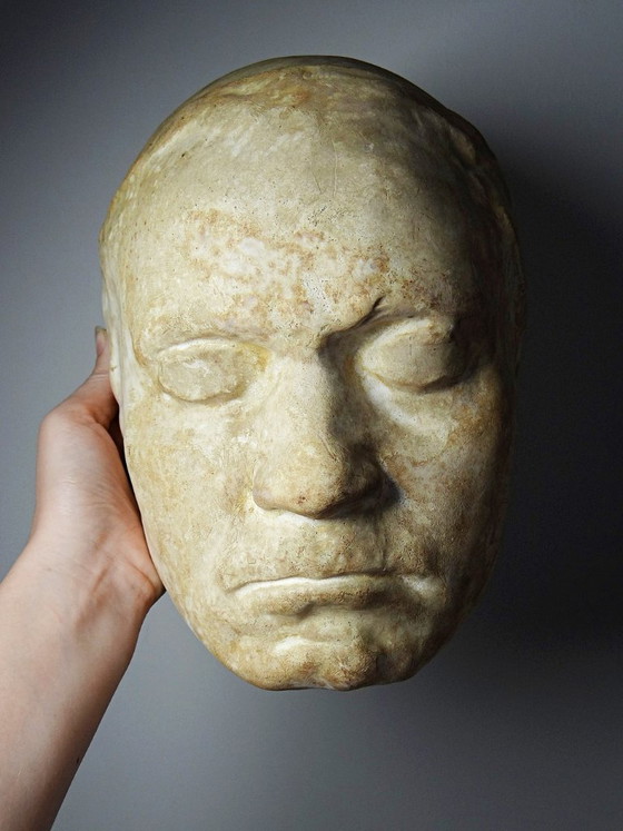 Image 1 of Gipsen dodenmasker van Beethoven, begin 20e eeuw