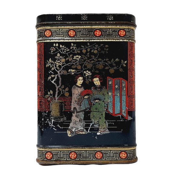 Image 1 of Vintage oriental rectangular tin box