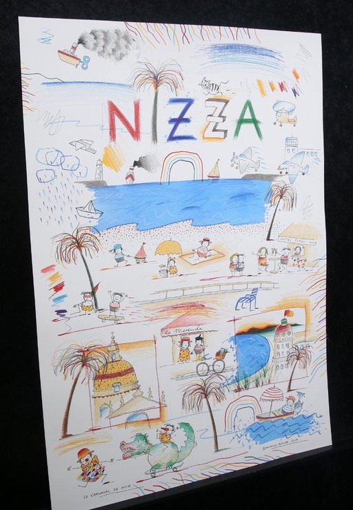 Schlote, Wilhelm - Nizza - Original-Entwurfszeichnung - signiertes UNIKAT