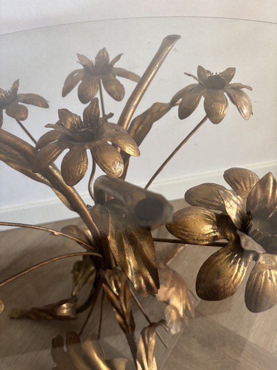 Image 1 of VINTAGE MESSING VERGULDE BIJZETTAFEL / SALONTAFEL HANS KÖGL