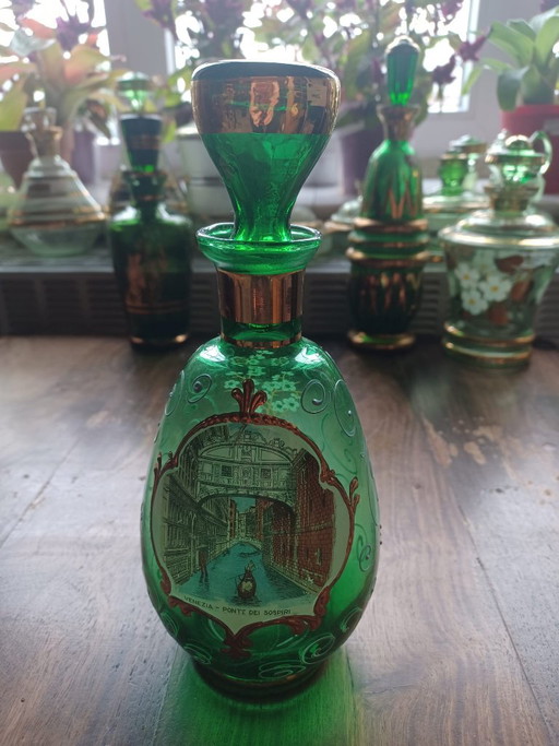 Vintage Murano Glazen Karaf Venetië (23x10 cm) – Mazzega, glazen karaffen, Gold, Murano Glass (photo 2 of 5)