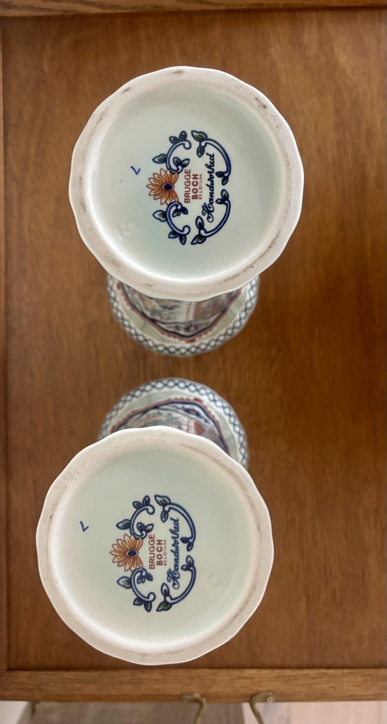 Set van 2 Vintage Boch Vazen - Brugge Delfts Imari Stijl – Ceramic (photo 7 of 12)