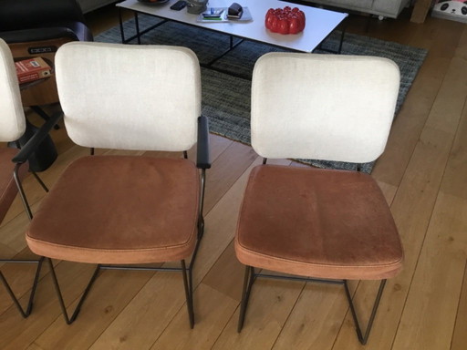 3 Bert Plantagie Kiko chairs and 1 dining table bench