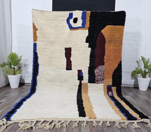 Alfombra tradicional tejida a mano de lana natural, tamaño 2/3 m. – Aime Té, vloerkleden en tapijten, Wool