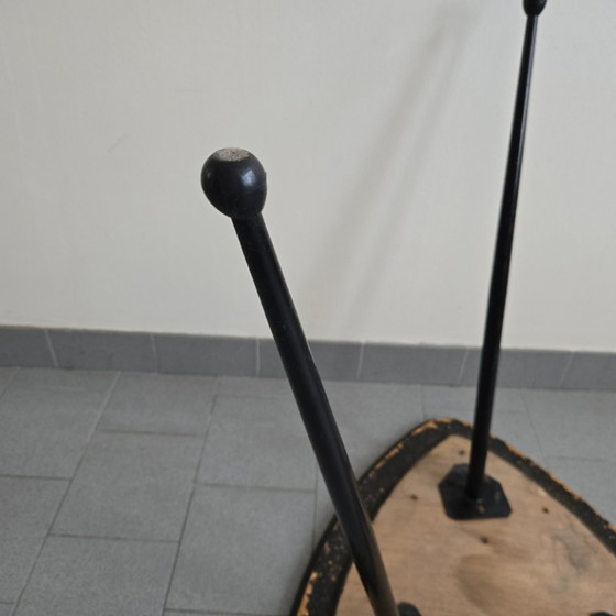 Image 1 of TABLE DE BISTROT BAR VINTAGE 1950 TRIPODE FORMICA & ACIER 50S ROCKABILLY ZAZOU