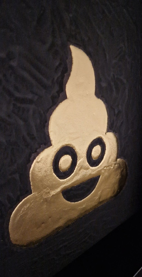 Golden Turd 23kt gold plated pop art artwork in frame, MarsDeco, Decorative Objects, Wood, Other (photo 3 of 9)