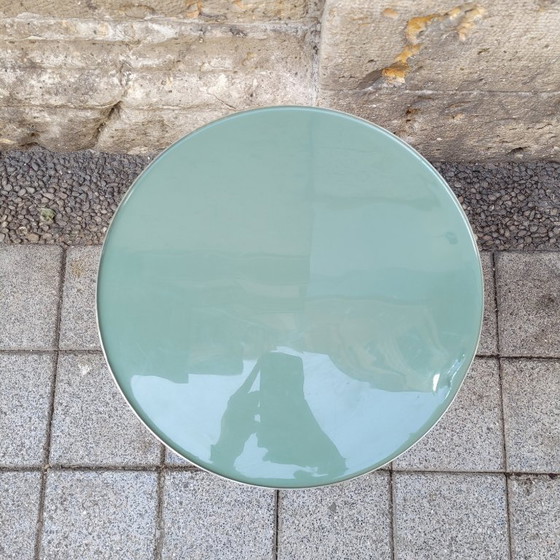 Image 1 of Tavolino laterale in giada lucida, alluminio e smalto, anni &#39;90 - Francia