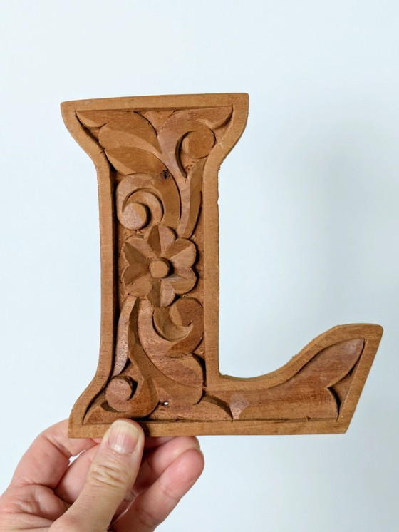 Image 1 of 4 lettere NOEL in legno vintage | Decorazione natalizia intagliata a mano, anni '70