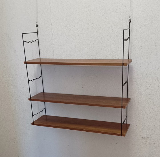 Scaffali a muro anni Cinquanta con tre ripiani – Metal, Wood (photo 2 of 9)