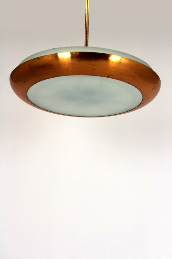 Image 1 of Bauhaus UFO-hanglamp van Josef Hurka voor Napako, jaren 1930.