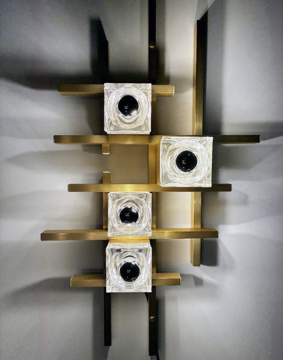 Image 1 of Große Wandleuchte • Gaetano Sciolari • Murano • Weltraumzeitalter • 1970