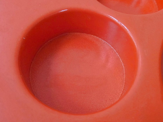 Image 1 of Grote vintage oranje plastic dienblad uit de jaren 70, Bismuth Creations Parijs jaren 70