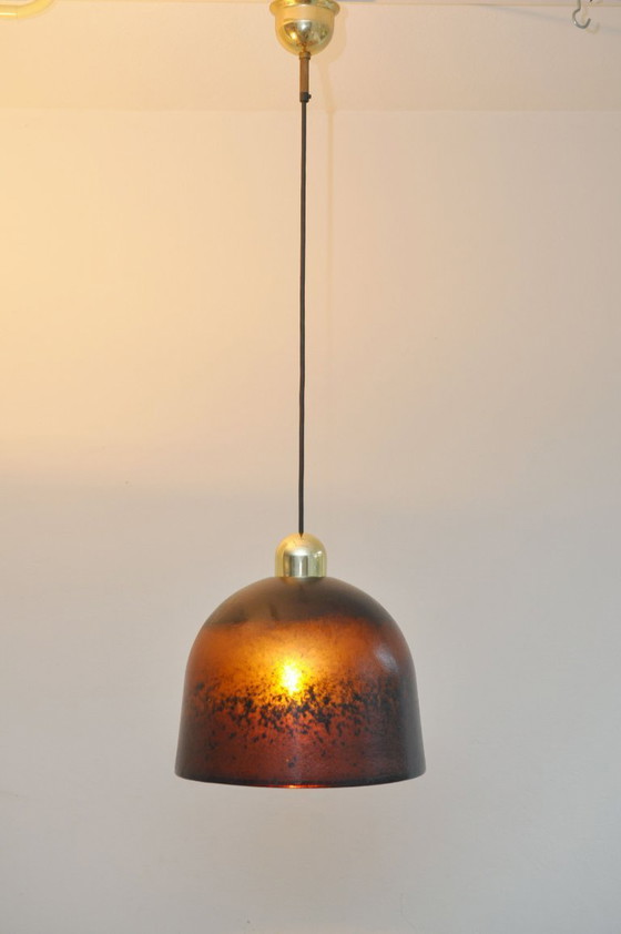 Image 1 of Peill and Putzler Glass Dome hanging lamp seventies