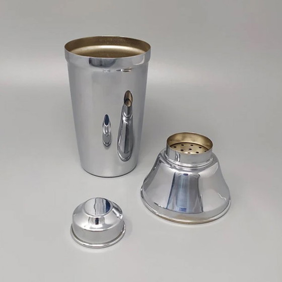 Cocktail shaker, silver metal, Alfra, Kitchen accessories, Brass, Vintage (photo 4 of 7)