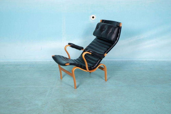 Image 1 of Design Lounge armchair & stool 70s Bruno Mathsson Pernilla
