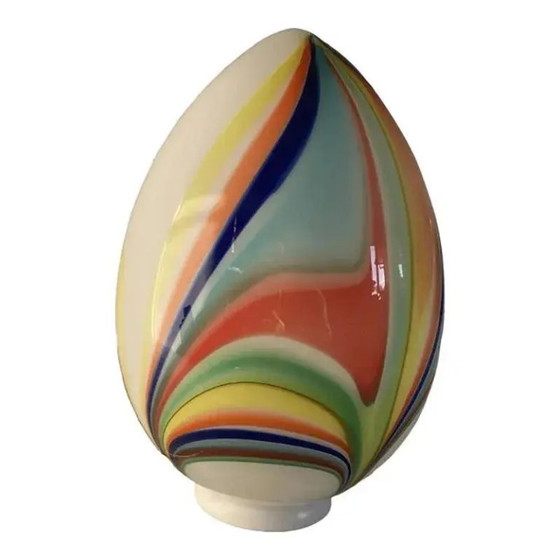 Image 1 of White Egg with Multicolored Reeds Table Lamp by Simoeng