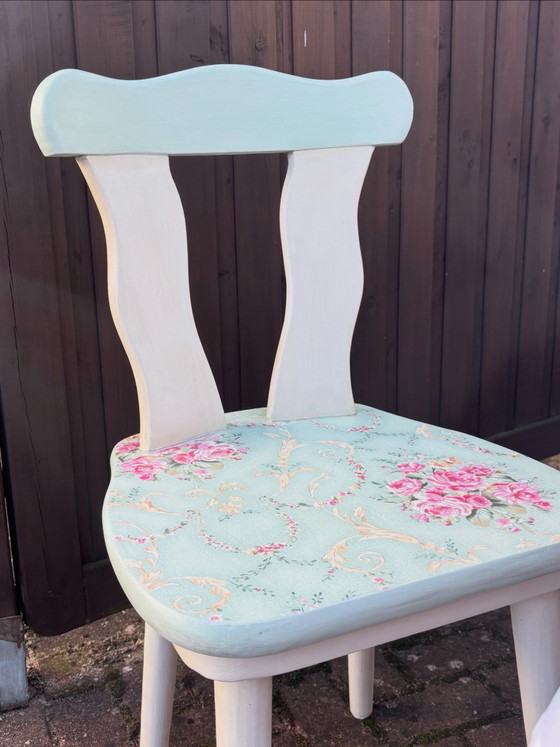 Shabby Shabby Chic Rose Chair, romantic unique piece, Vintage style, Dining chairs, Wood, White (photo 3 of 6)